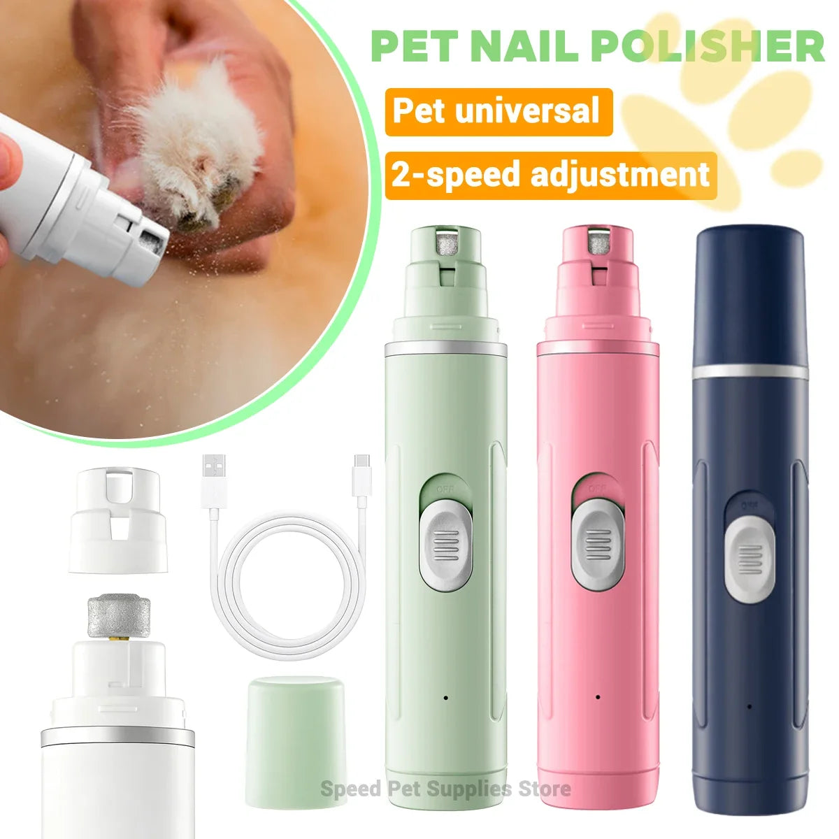 Dog Nail Grinder USB Rechargeable Electric - MyPetDollar.com