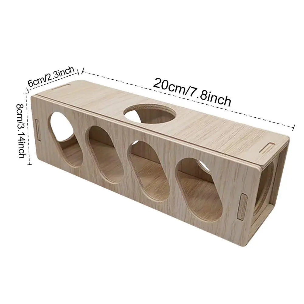 Hamster Toys Tunnel Escape Wooden Hide – 2 Colors