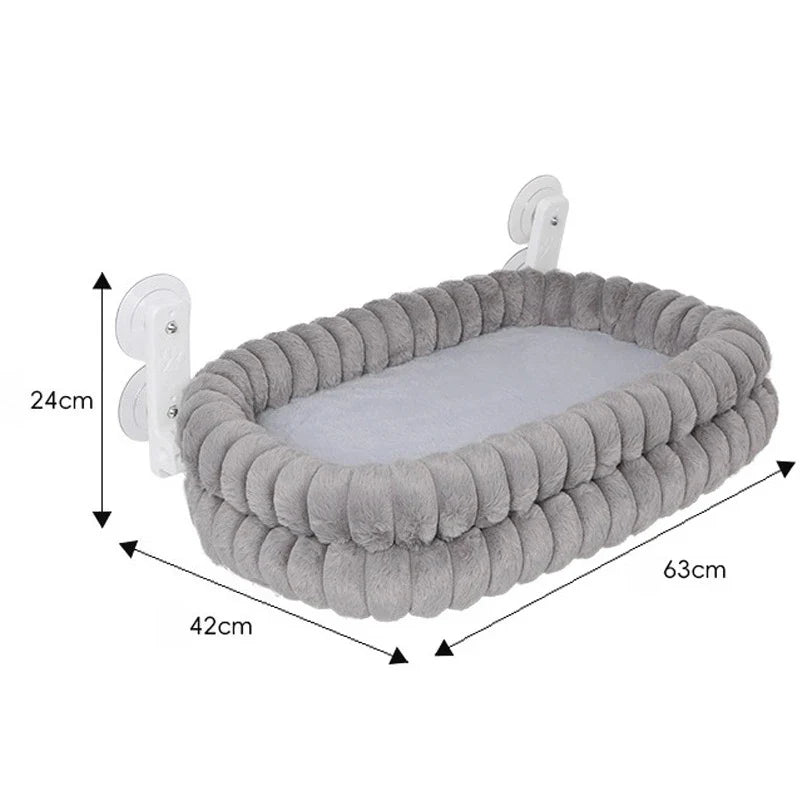 Plush Indoor Soft Cat Window Hammock Winter Warm Strong Suction Cups