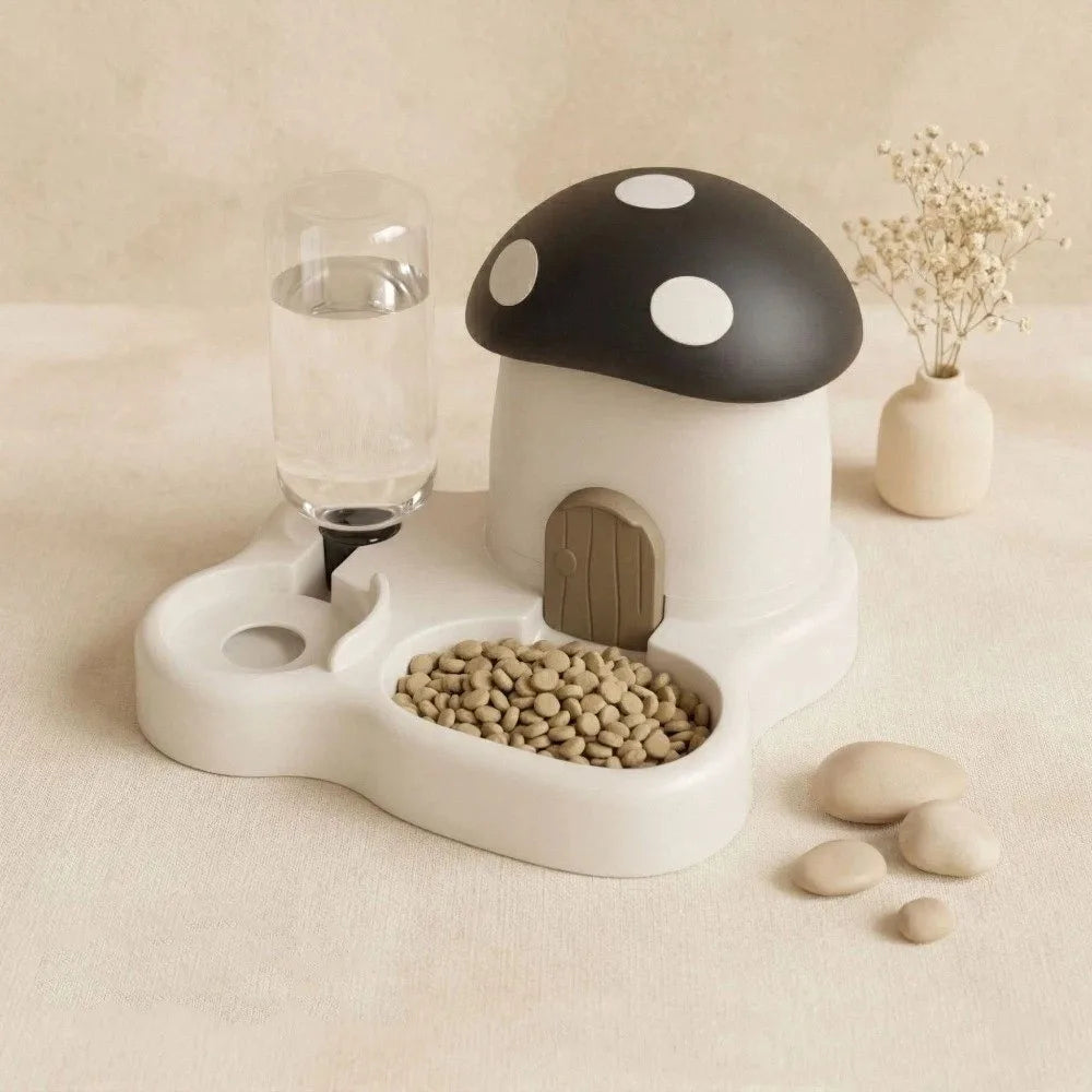 2 in 1 Mushroom Pet Automatic Food Feeder – 3 Colors