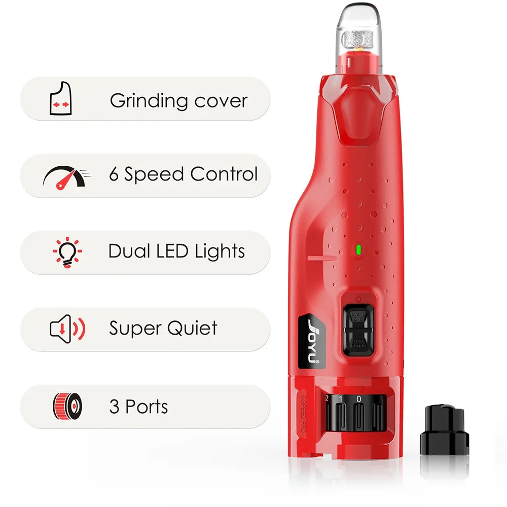 Dog Nail Grinder Dustproof with 2 LED Light, Quiet
