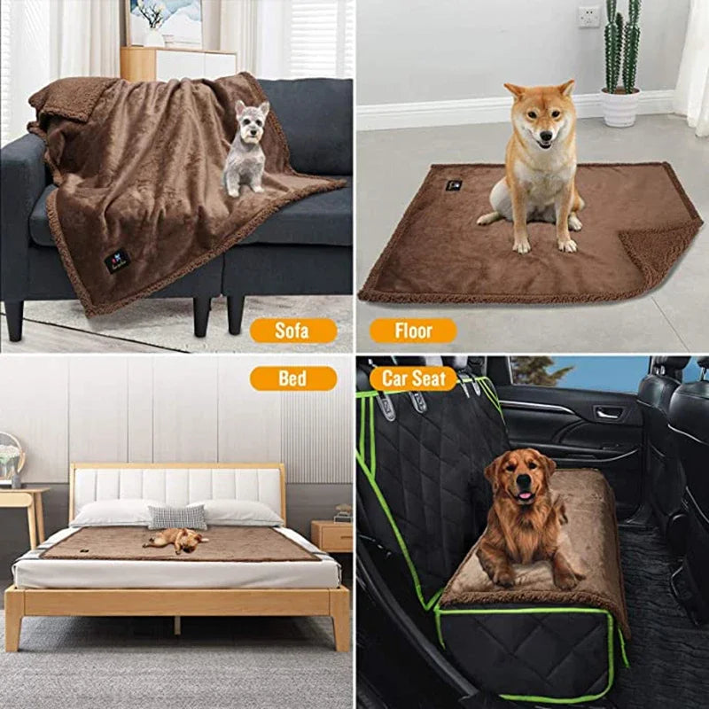 Waterproof Fleece Bed Blanket Plush Soft - MyPetDollar.com