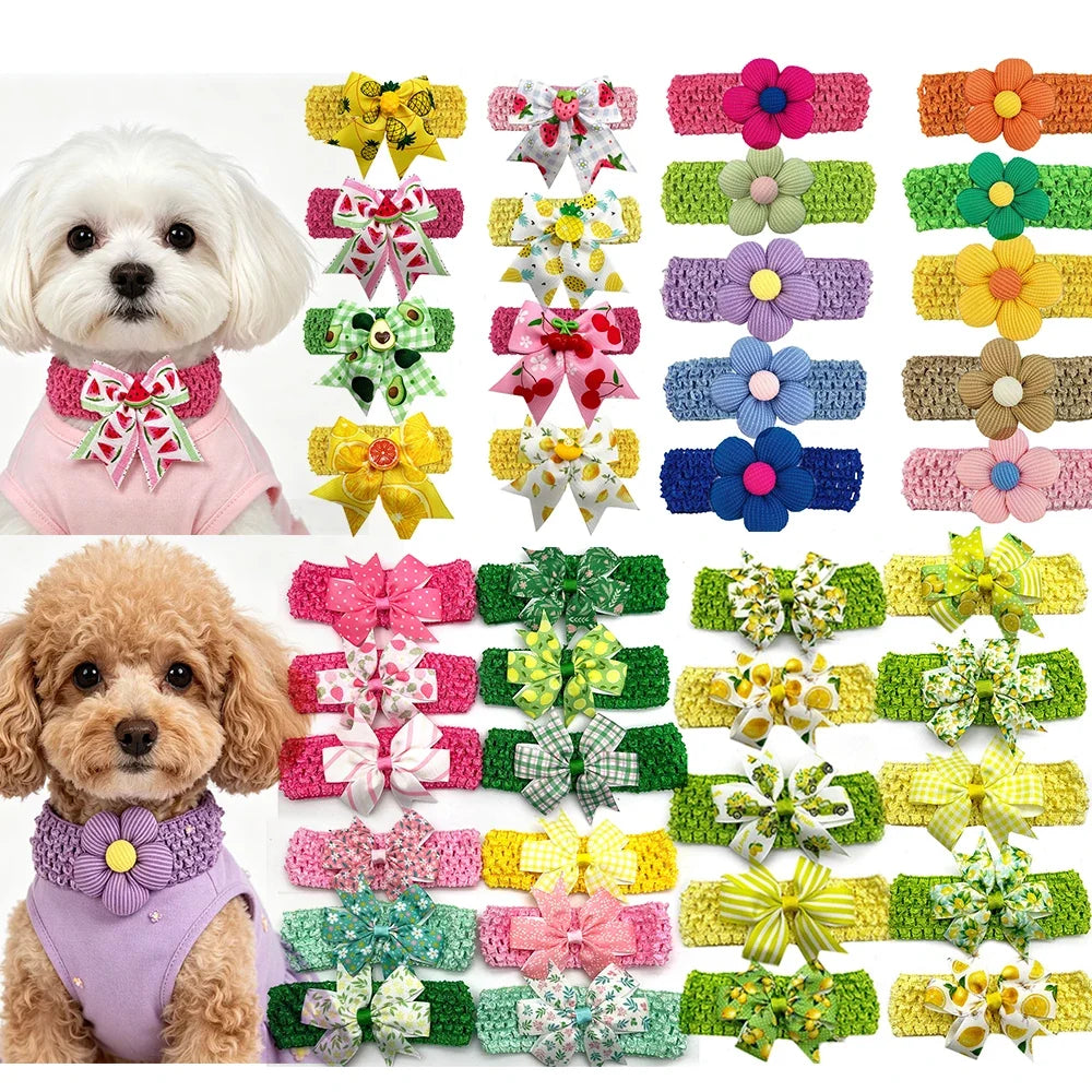 30pcs Pet Grooming Dog Bowtie Spring Summer - MyPetDollar.com