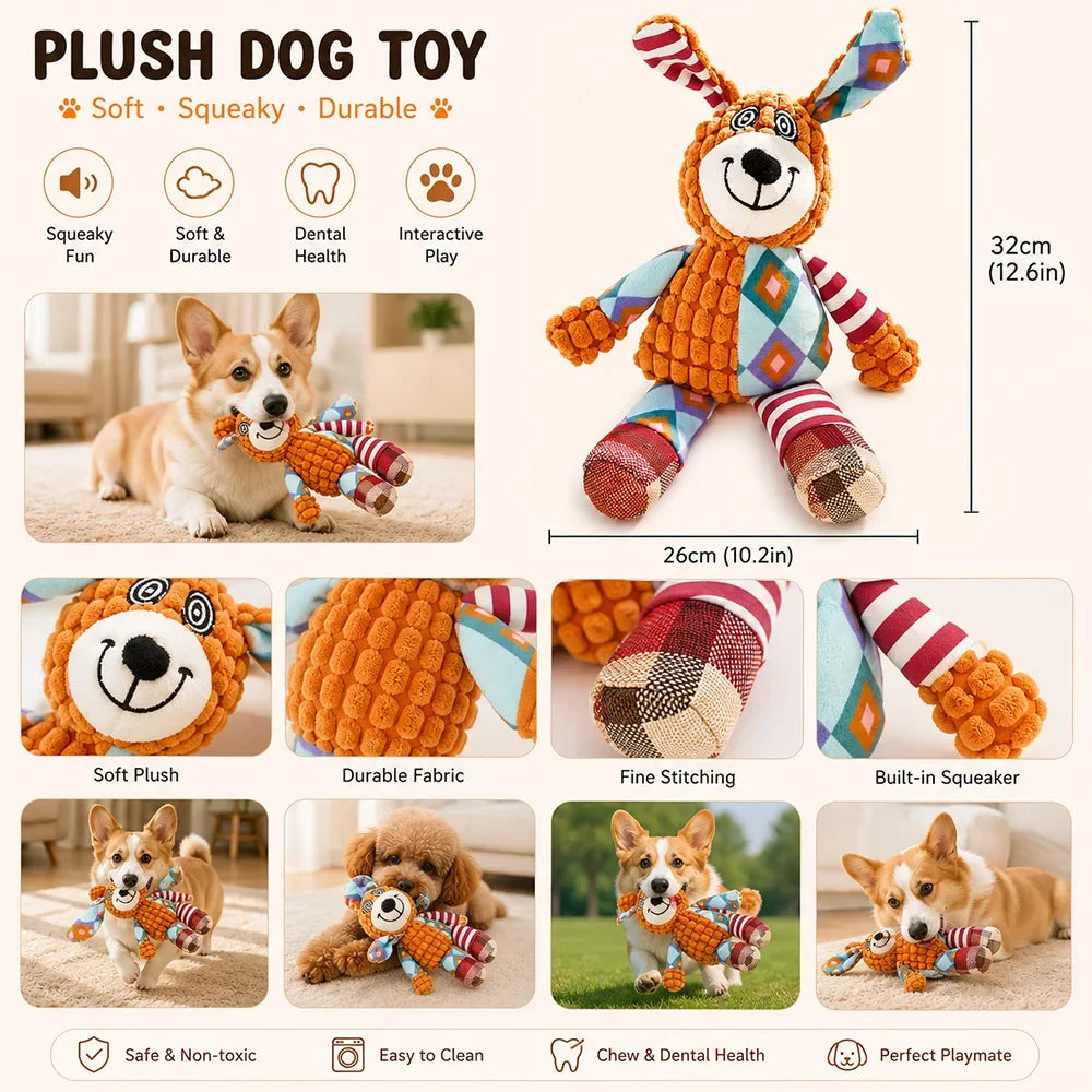 Pet Plush Toy with Squeaker Cat Dog Puzzle - MyPetDollar.com