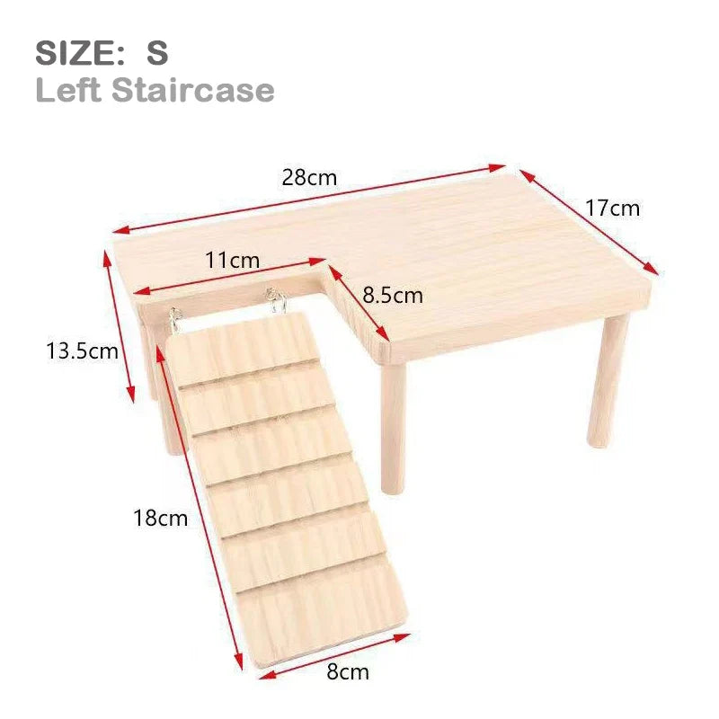Hamster Wooden Sturdy Platform Jumpingboard Playground – 6 Colors