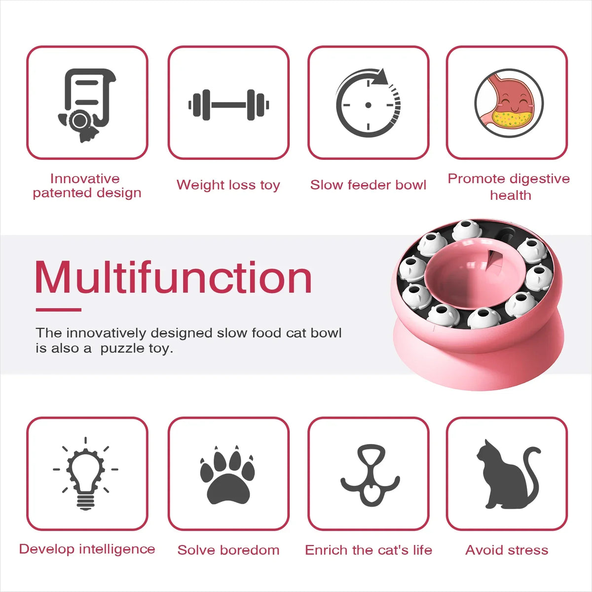Cat Toys Slow Feeder Cat Bowl Interactive - MyPetDollar.com
