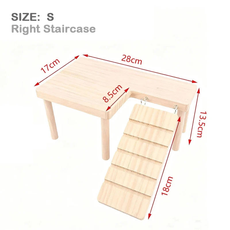 Hamster Wooden Sturdy Platform Jumpingboard Playground – 6 Colors