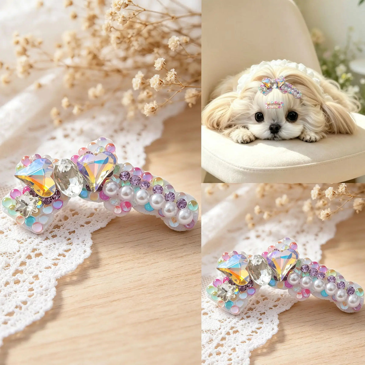 Gradient Candy Style Dog Hair Clips Practical Grooming – 7 Colors