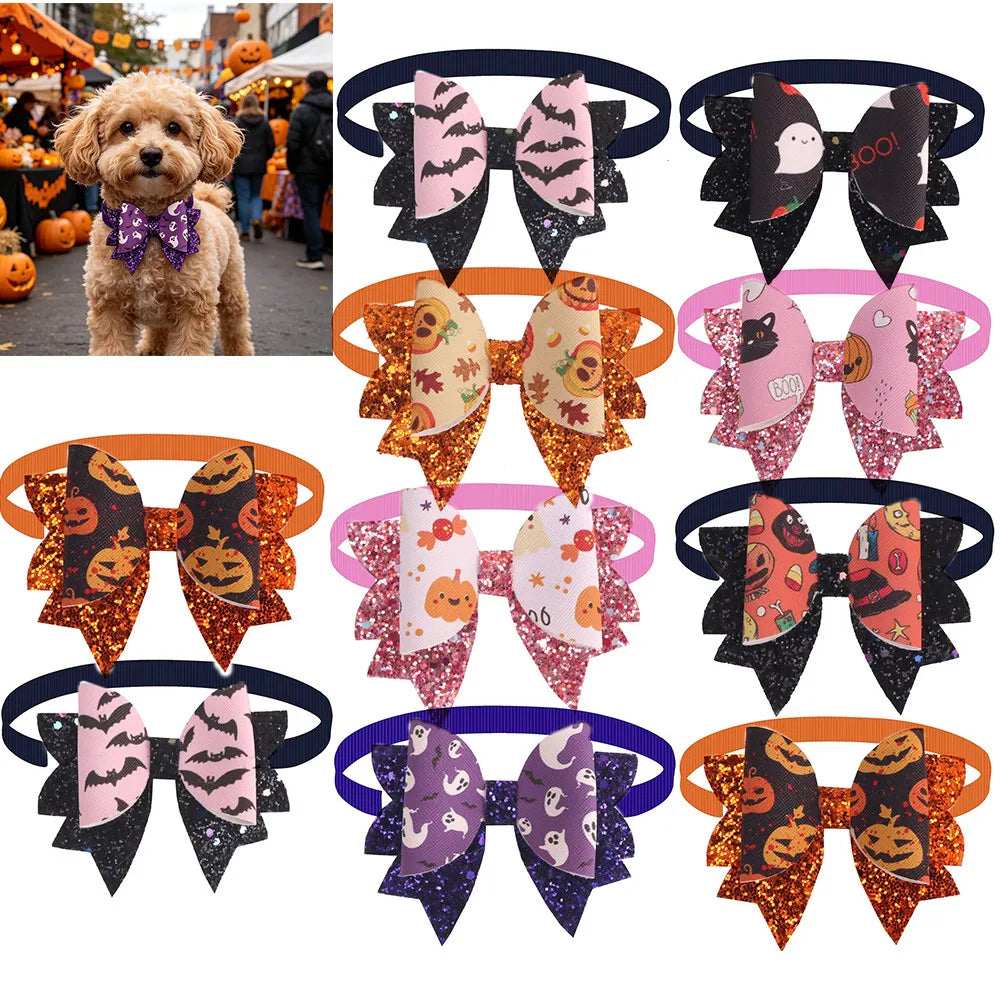 30/50pcs Halloween Small Dog Bow Tie Bat - MyPetDollar.com