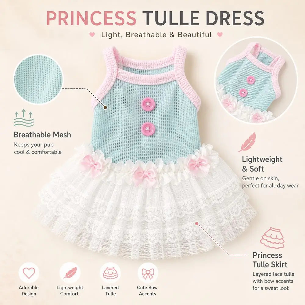 New Soft Tulle Pet Princess Dress Breathable - MyPetDollar.com