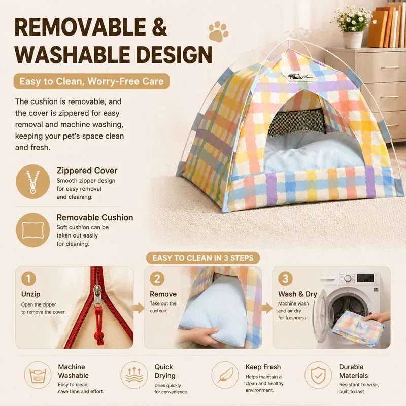 Pet Tent Bed Removable Cat Sofa Basket - MyPetDollar.com