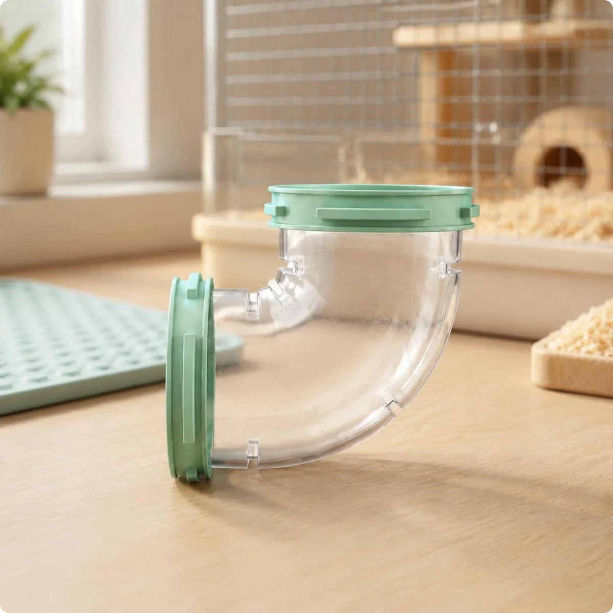 C-shaped Hamster Tunnel Tube Modular Curved Elbow for Small Pets
