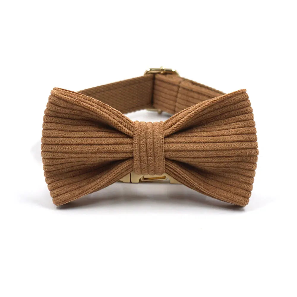 Brown Corduroy Dog Harness and Leash Set - MyPetDollar.com