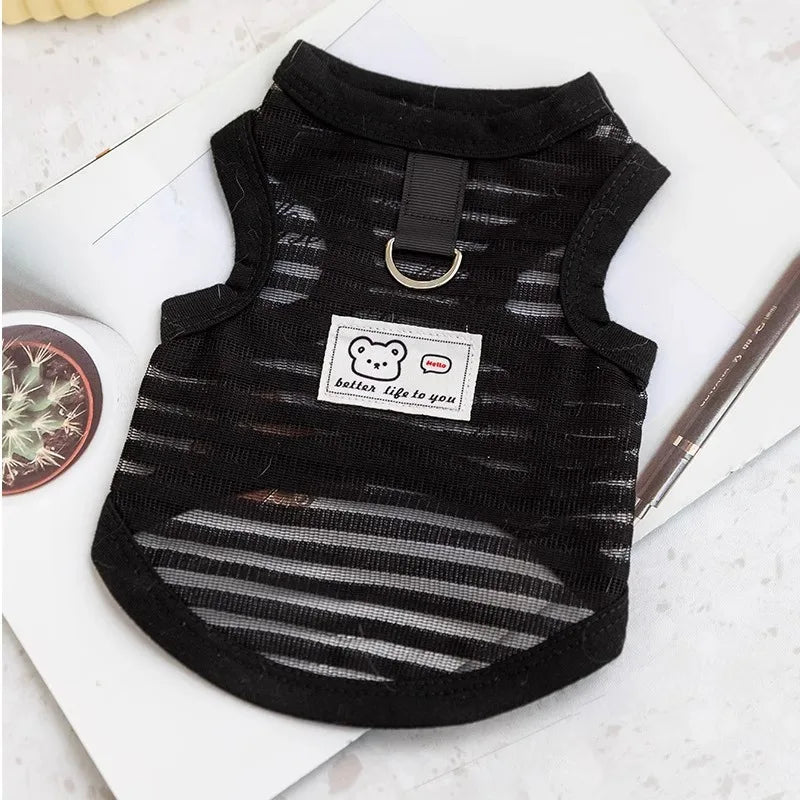 Summer Dog Clothes Bear Print Dog Vest - MyPetDollar.com