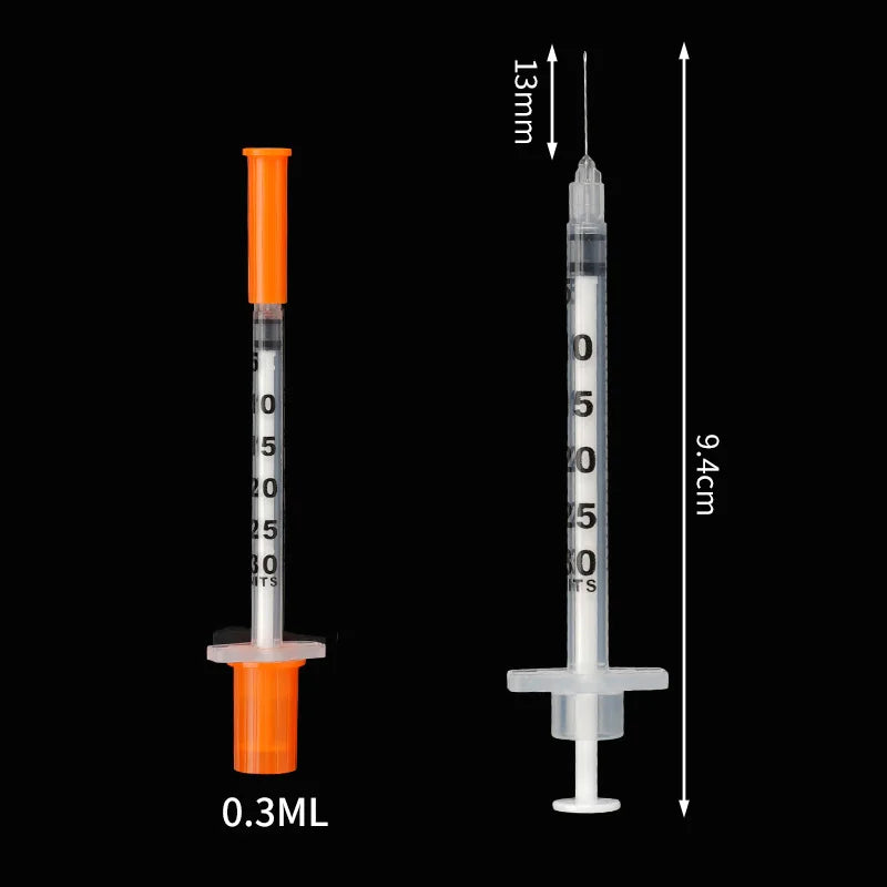 10 0.3 0.5 1ml Disposable Plastic Veterinary Syringe – 2 Sizes