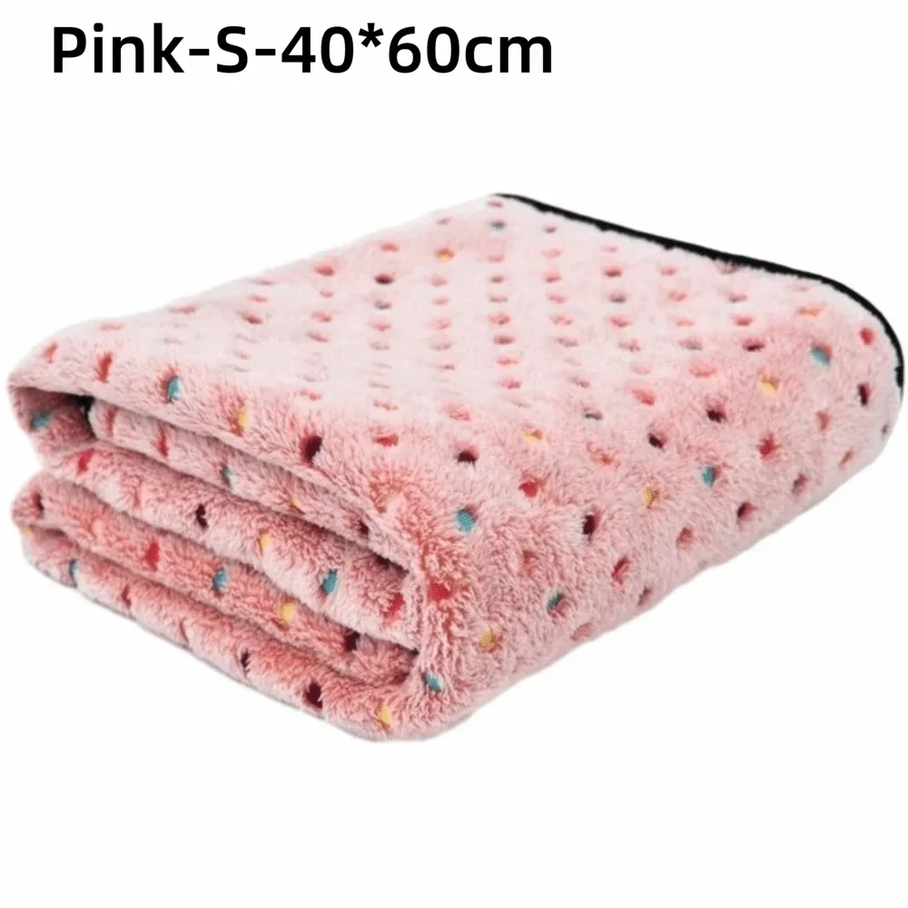 Warm Ultra-soft Pet Bed Blanket Breathable Cute Dot Pattern – 12 Colors