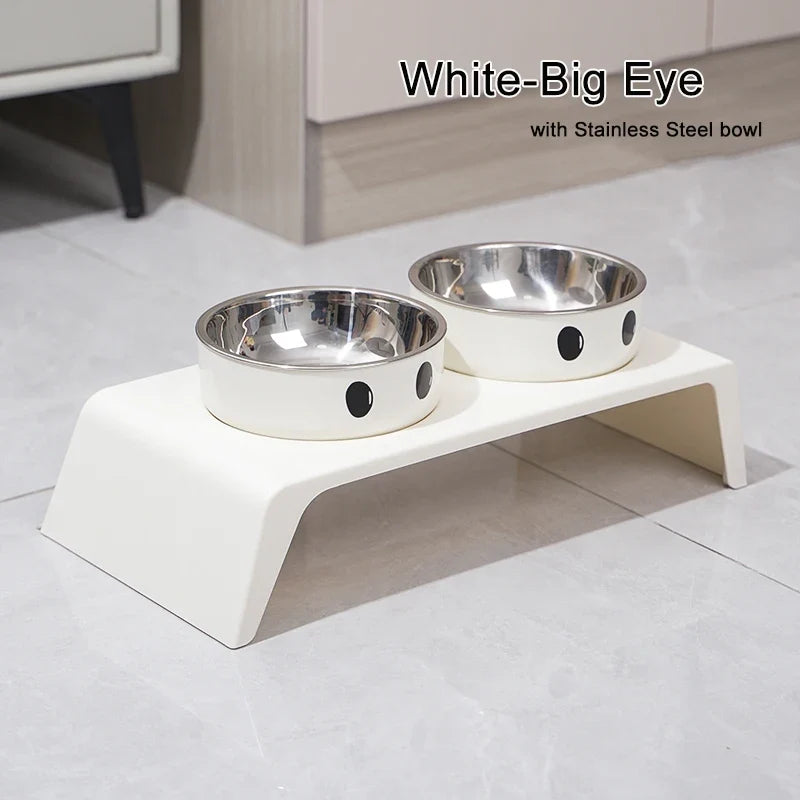 Elevated Dog Food Feeder Bowls Raised Stand, Stainless Steel