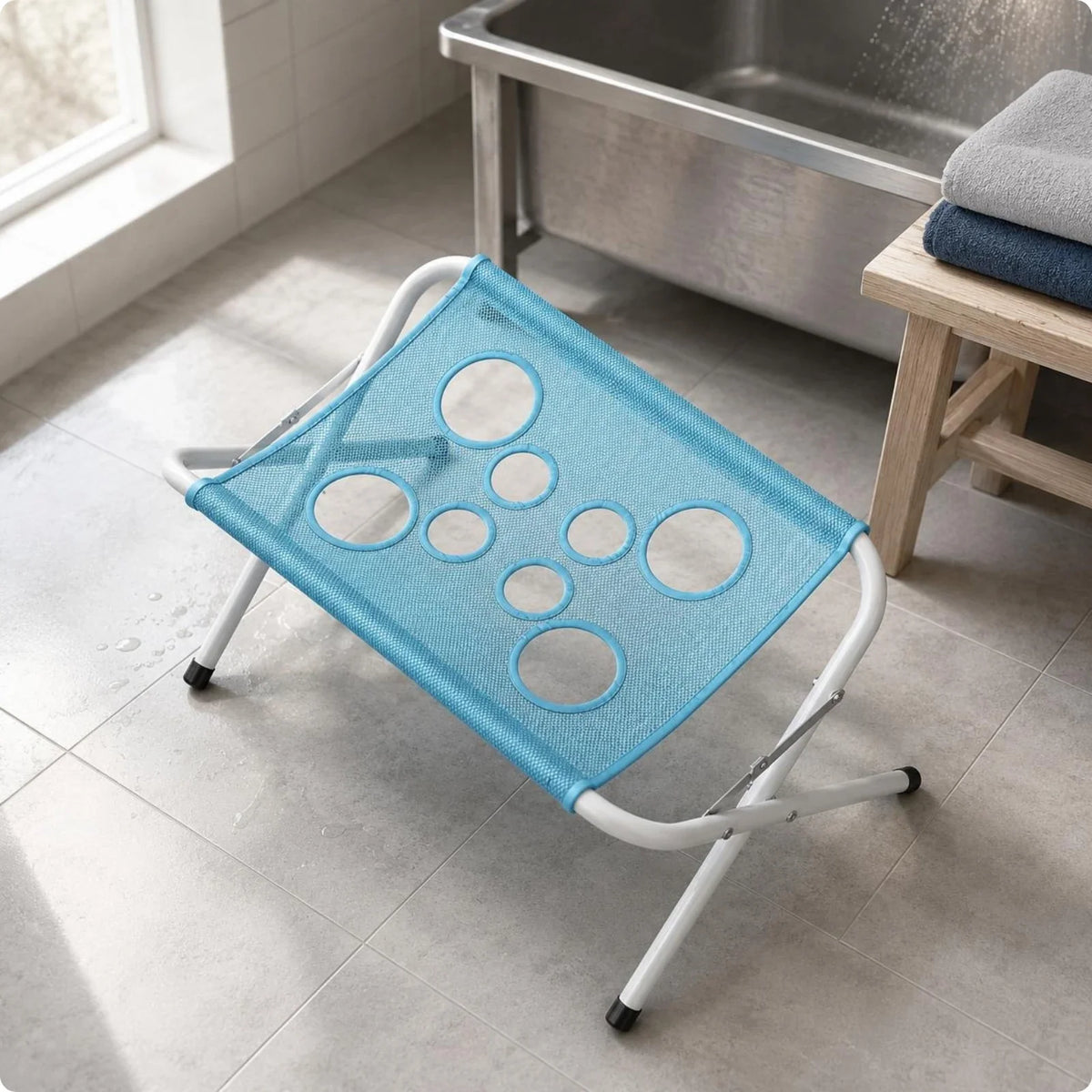 Foldable Bath Stand Quick-dry Mesh Sling Pet Grooming