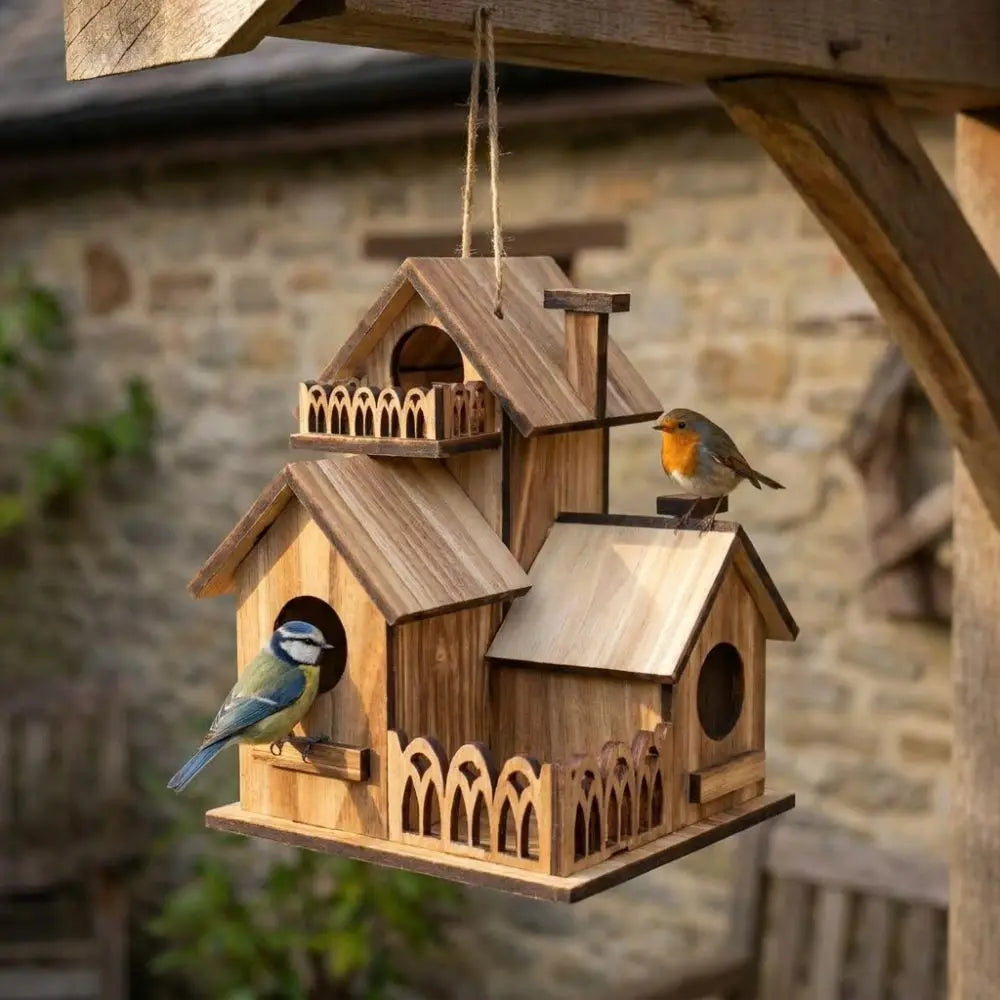 Decorative Handmade Wooden Bird House - MyPetDollar.com