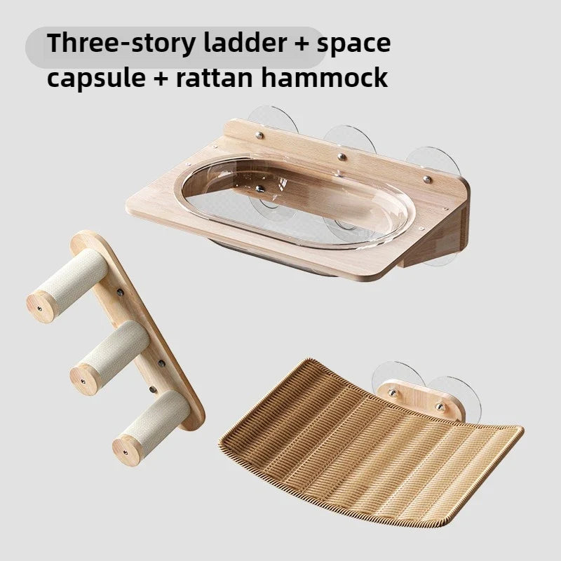 Solid Wood Cat Window Hammock Strong Suction - MyPetDollar.com