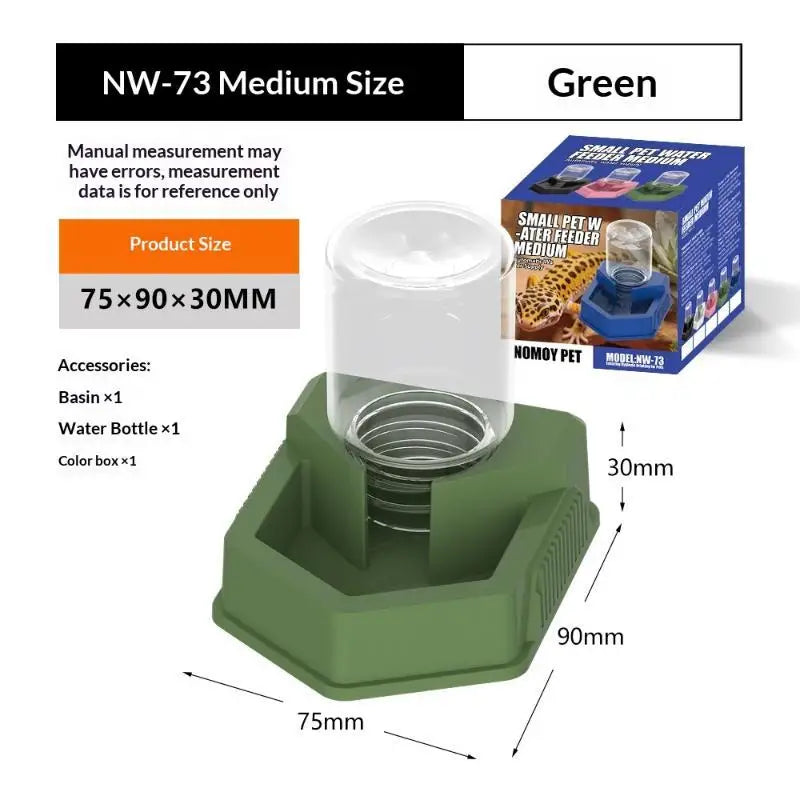 Durable Reptile Auto Hydration Dispenser Dish – 15 Colors