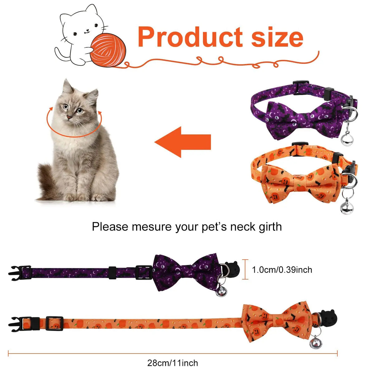 Funny Pattern Pet Collar Detachable Bow Tie - MyPetDollar.com