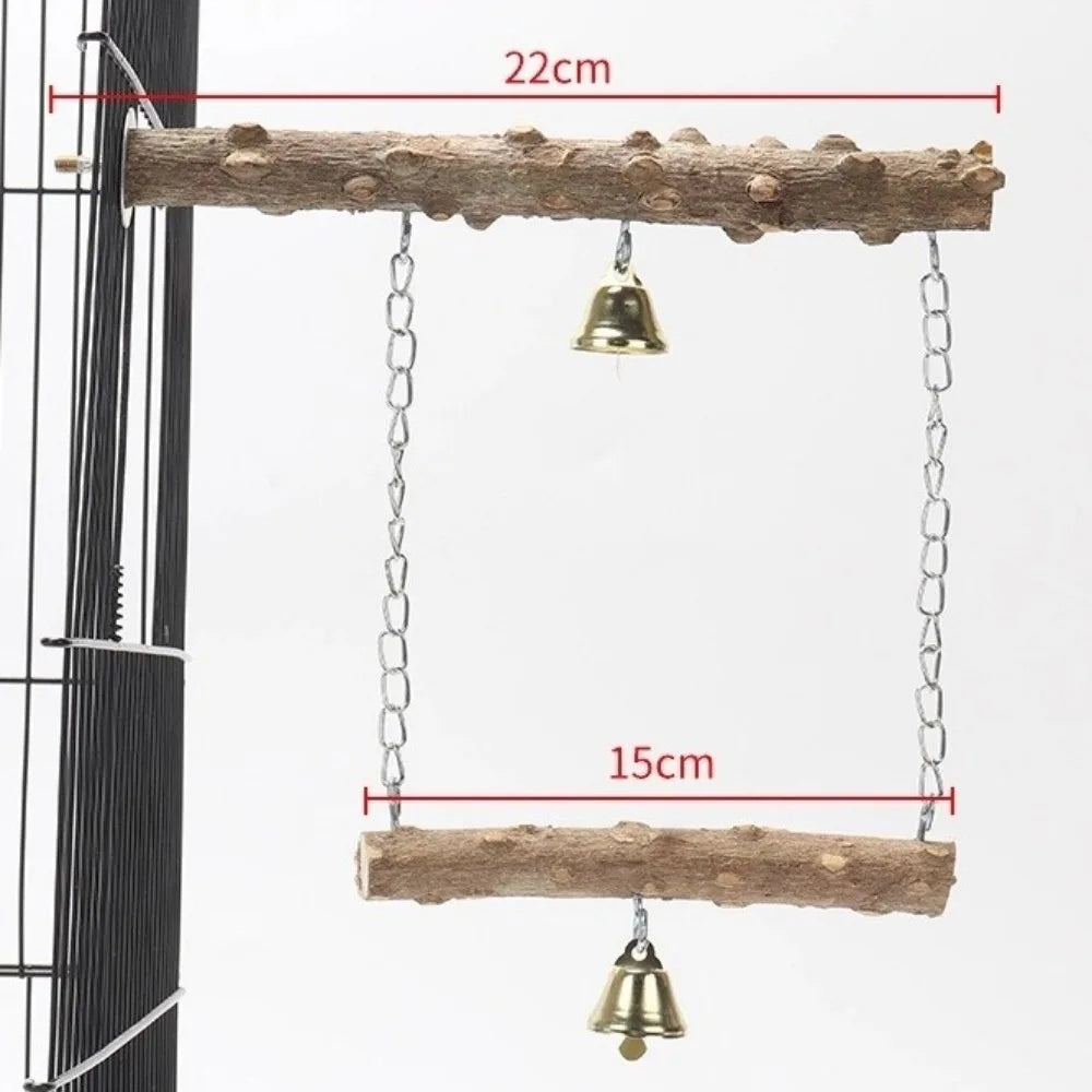 Wood Parrot Suspension Bridge Toys for Birds