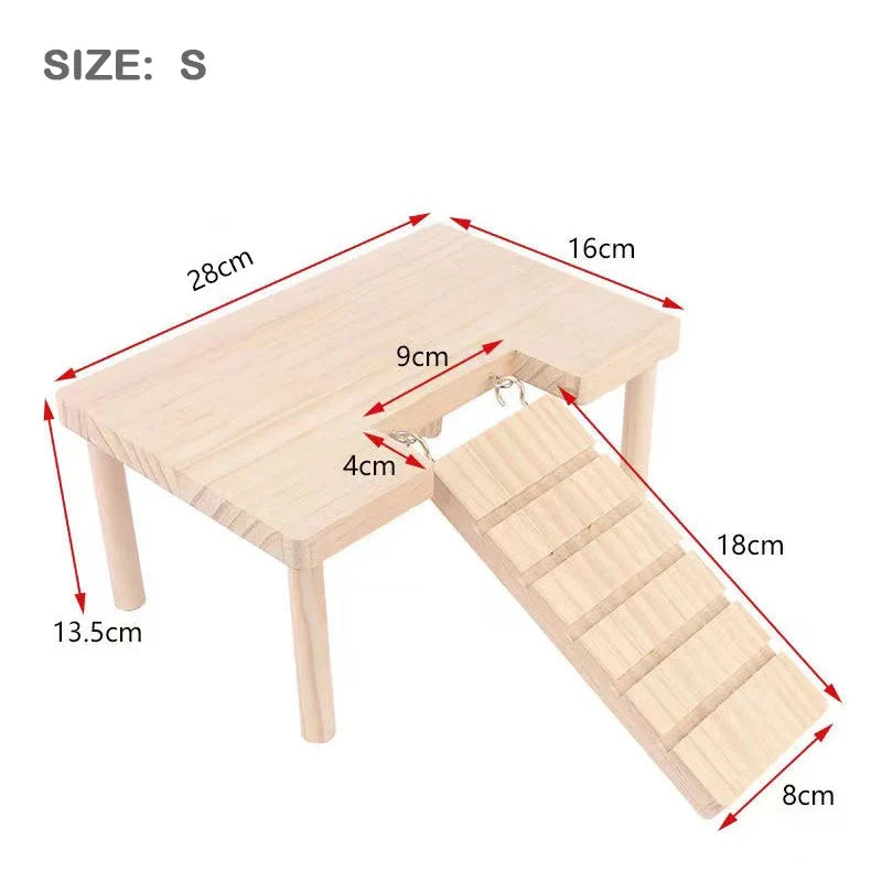 Hamster Wooden Sturdy Platform Jumpingboard Playground – 6 Colors