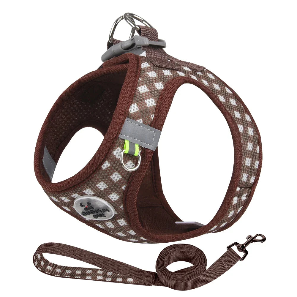Checkered Pet Harness Cat Leash Small Dog - MyPetDollar.com