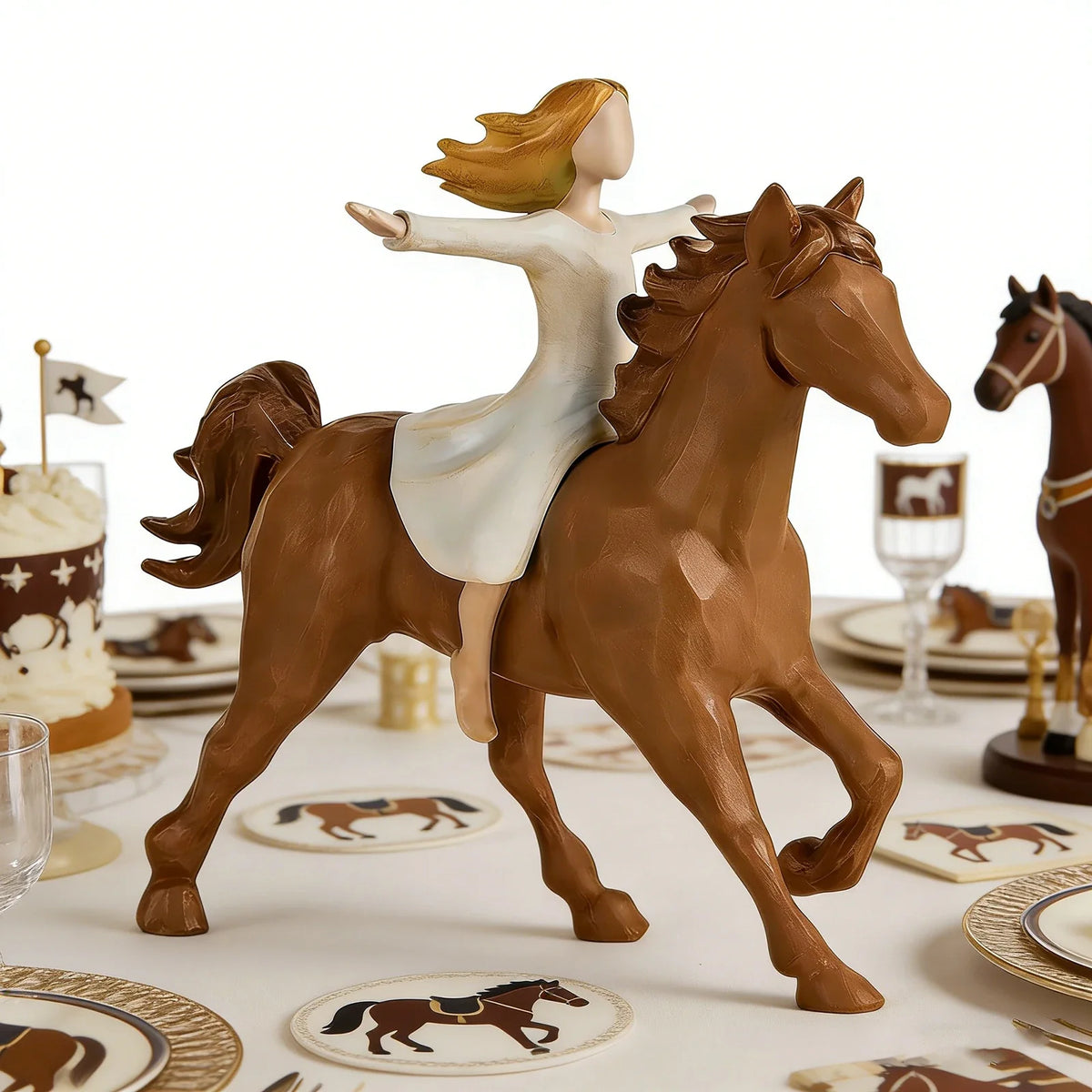 Resin Cool Horse Figurines Statue - MyPetDollar.com