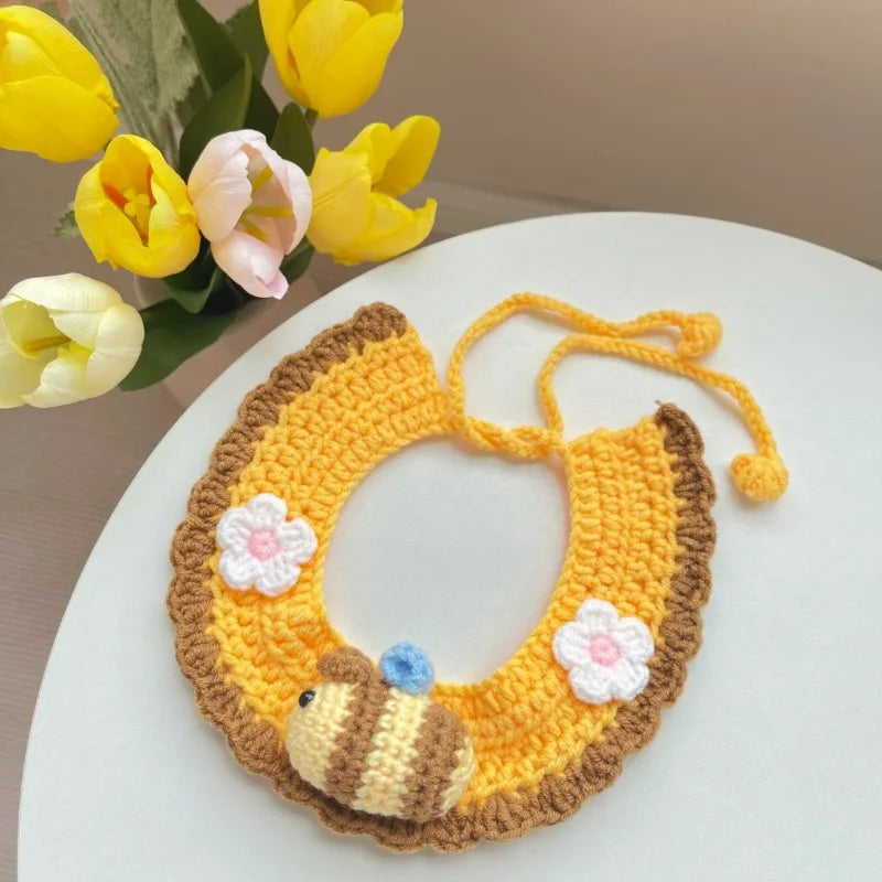 Knitted Cute Little Bee Cat Collar Dog Neck - MyPetDollar.com