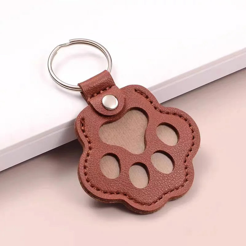 Dog Hair Collector Keychain Leather Pet Memorial Keepsake Fur