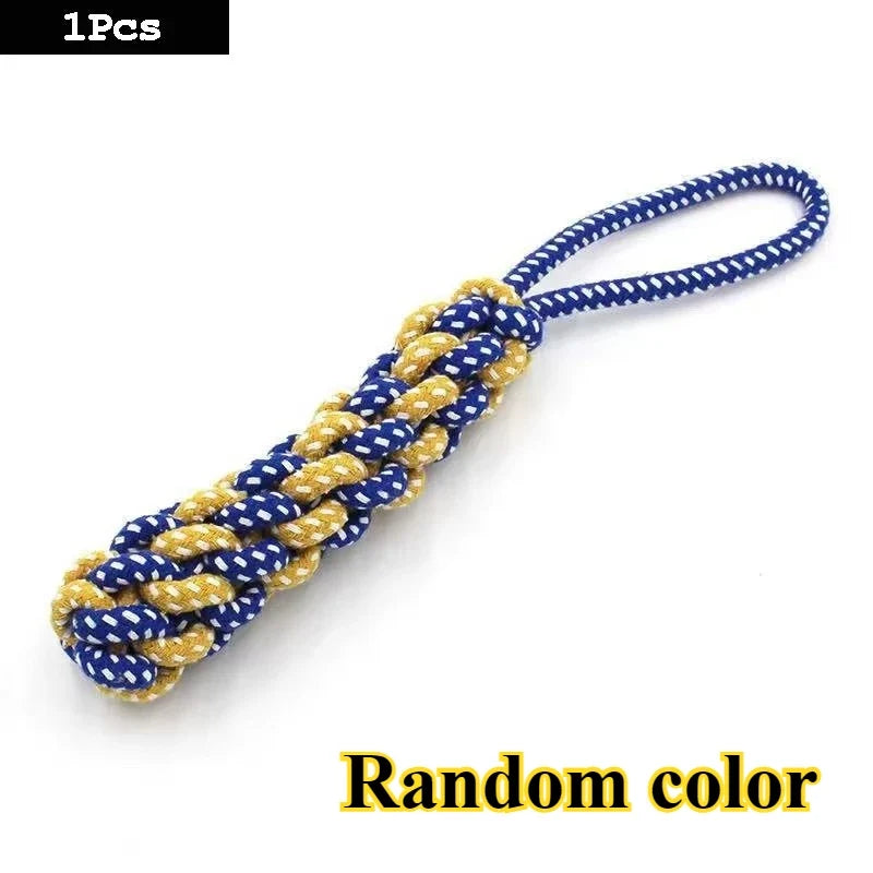 Durable Braided Cotton Rope Dog Chew Toys – 10 Colors