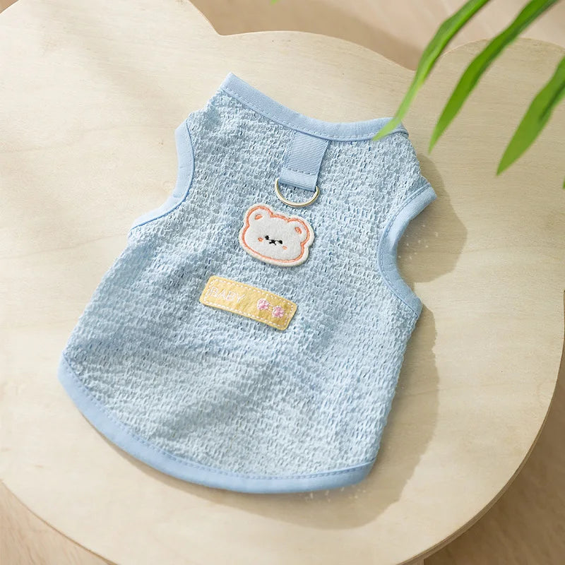 Summer Dog Clothes Bear Print Dog Vest - MyPetDollar.com