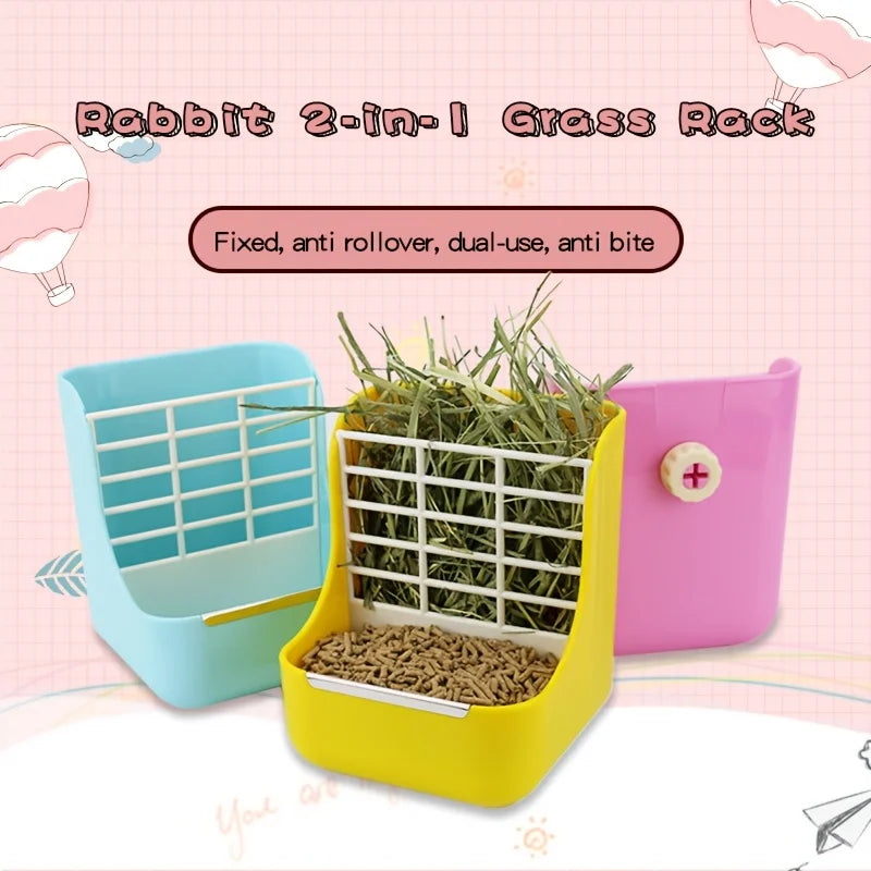 2‑in‑1 Hay Food Feeder Bowl Cage Mount - MyPetDollar.com