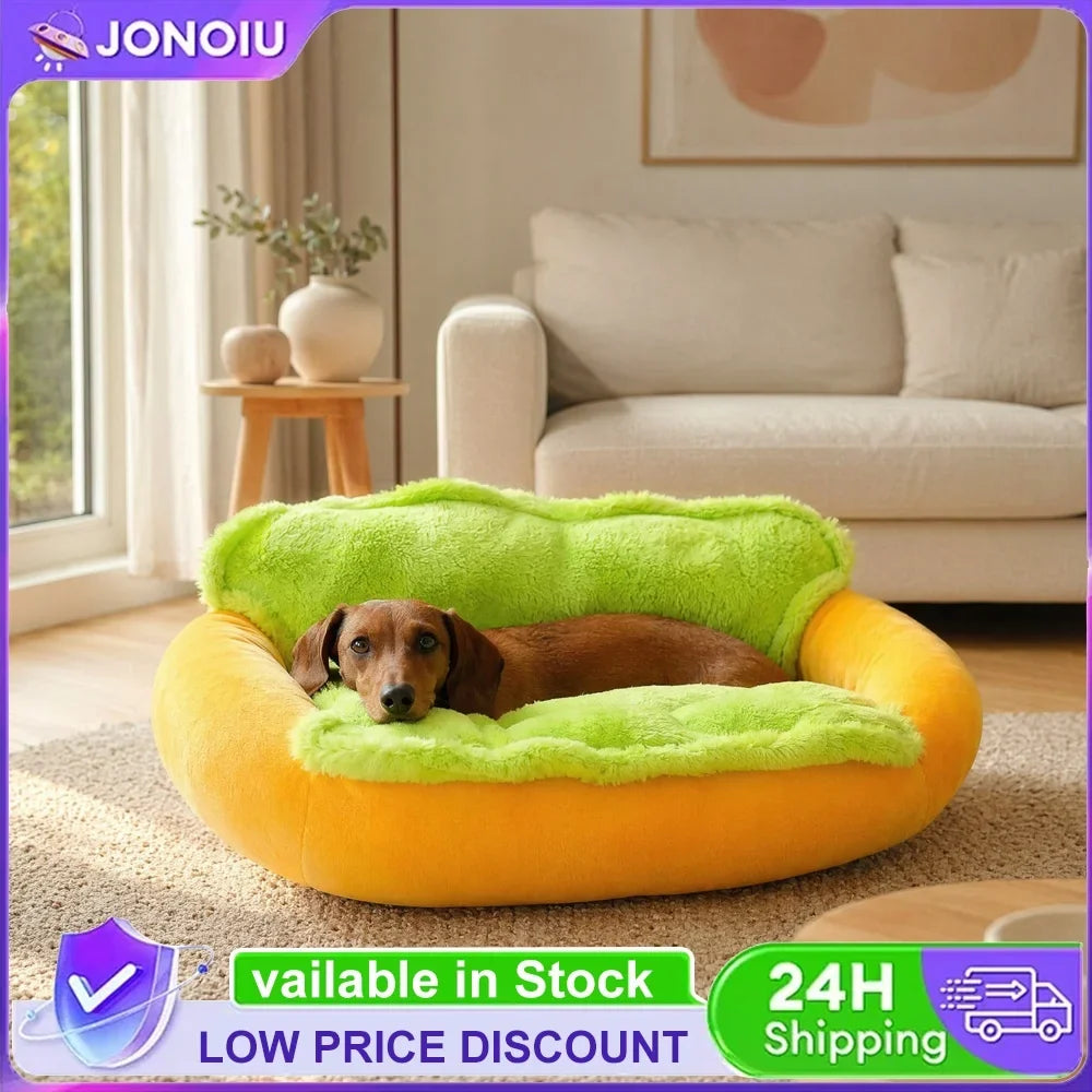 Hot Dog Dogs Bed Removable Washable Pet Bed - MyPetDollar.com