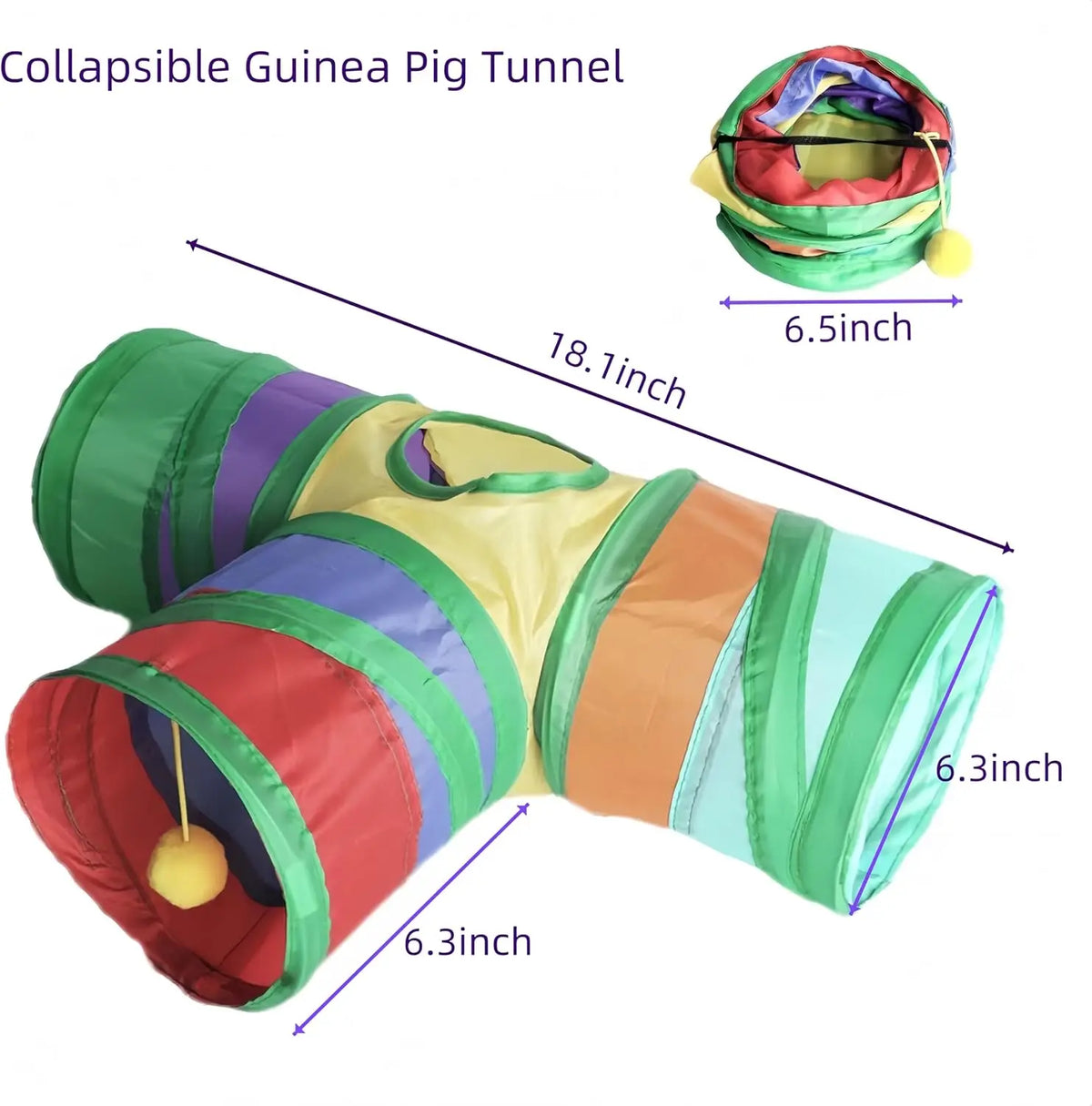 Guinea Pig Tunnel Toys Collapsible Rabbit - MyPetDollar.com