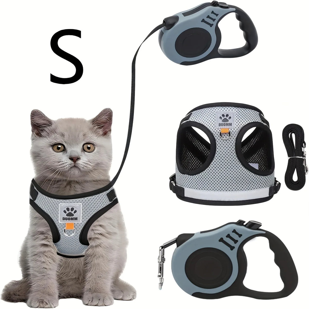 Pets Collar, Harness, Cats Products Kitten Accessories Goods – 2 Sizes