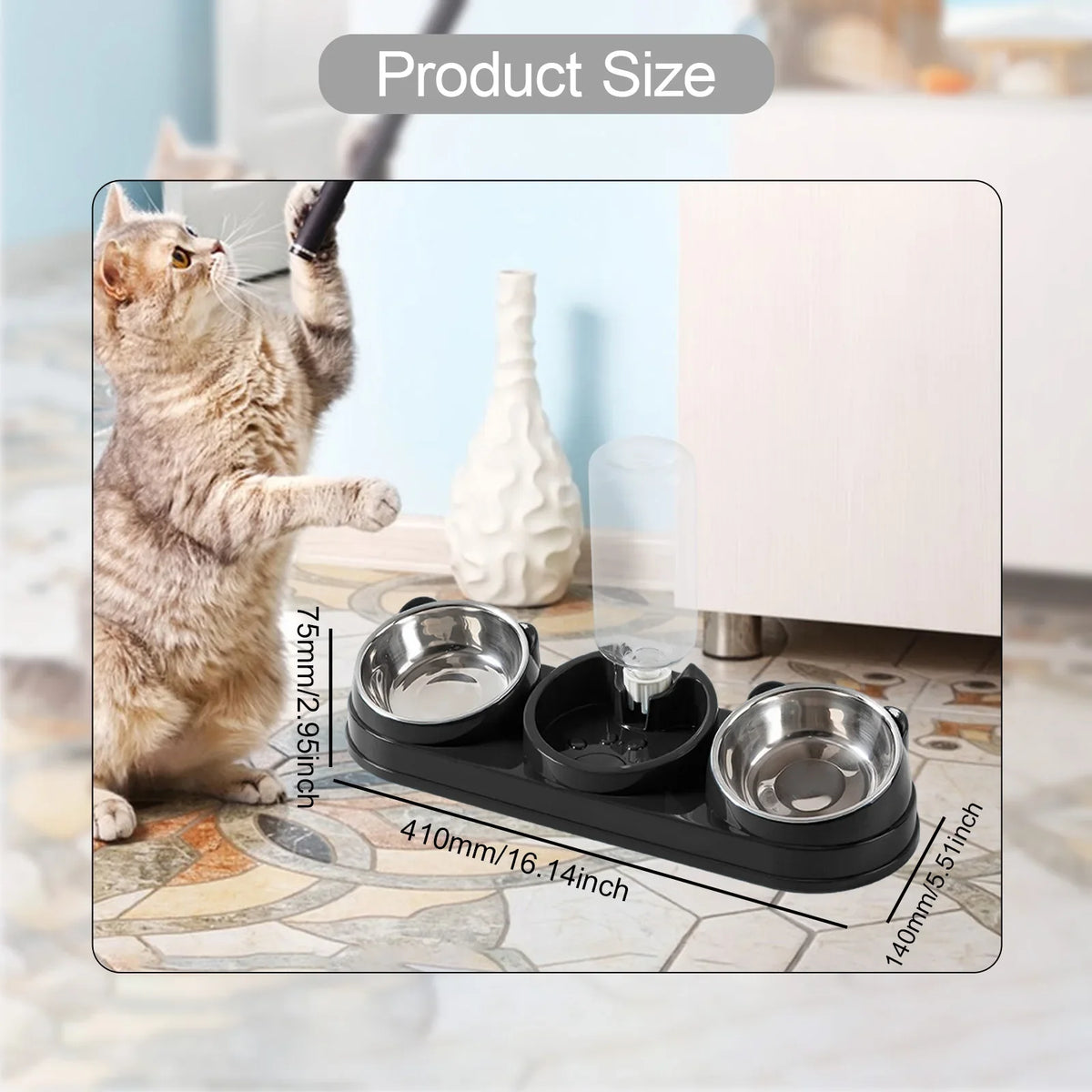 3 in 1 Dog & Cat Bowls Water and Food Set