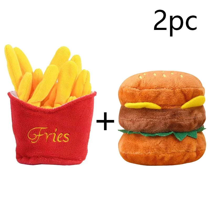 French Fries+Hamburger Combo Pet Plush Toy - MyPetDollar.com