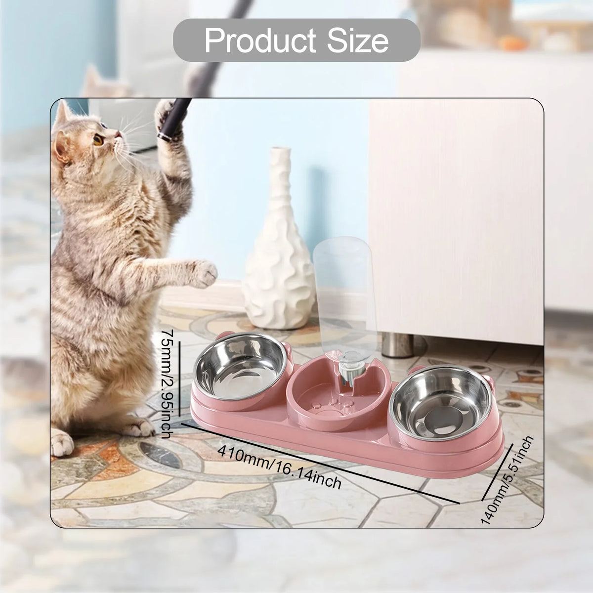 3 in 1 Dog & Cat Bowls Water and Food Set