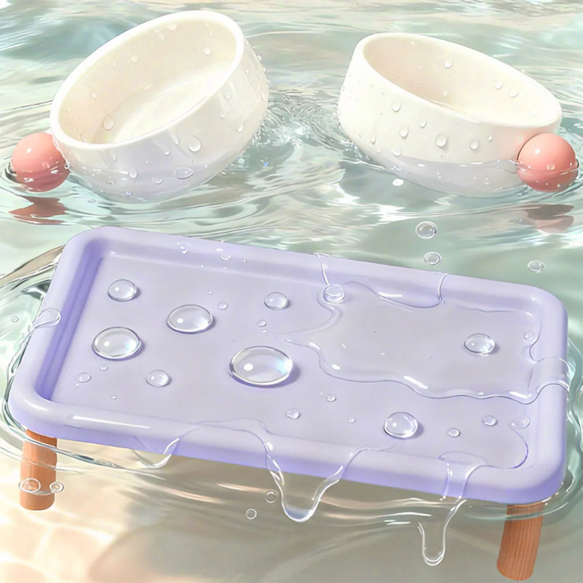 Elevated Cat Food Bowl Platform Portable for - MyPetDollar.com
