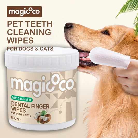Teeth Cleaning Wipes for Cats Dogs 60pcs Pet - MyPetDollar.com