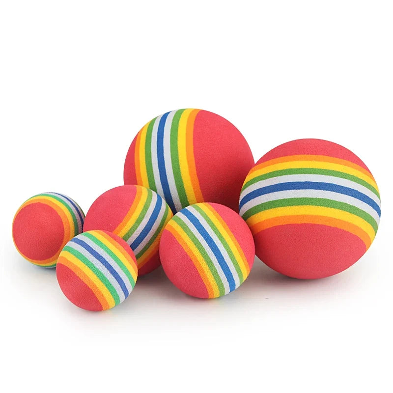 5PCS Pet Cat Toy EVA Rainbow Color Balls - MyPetDollar.com