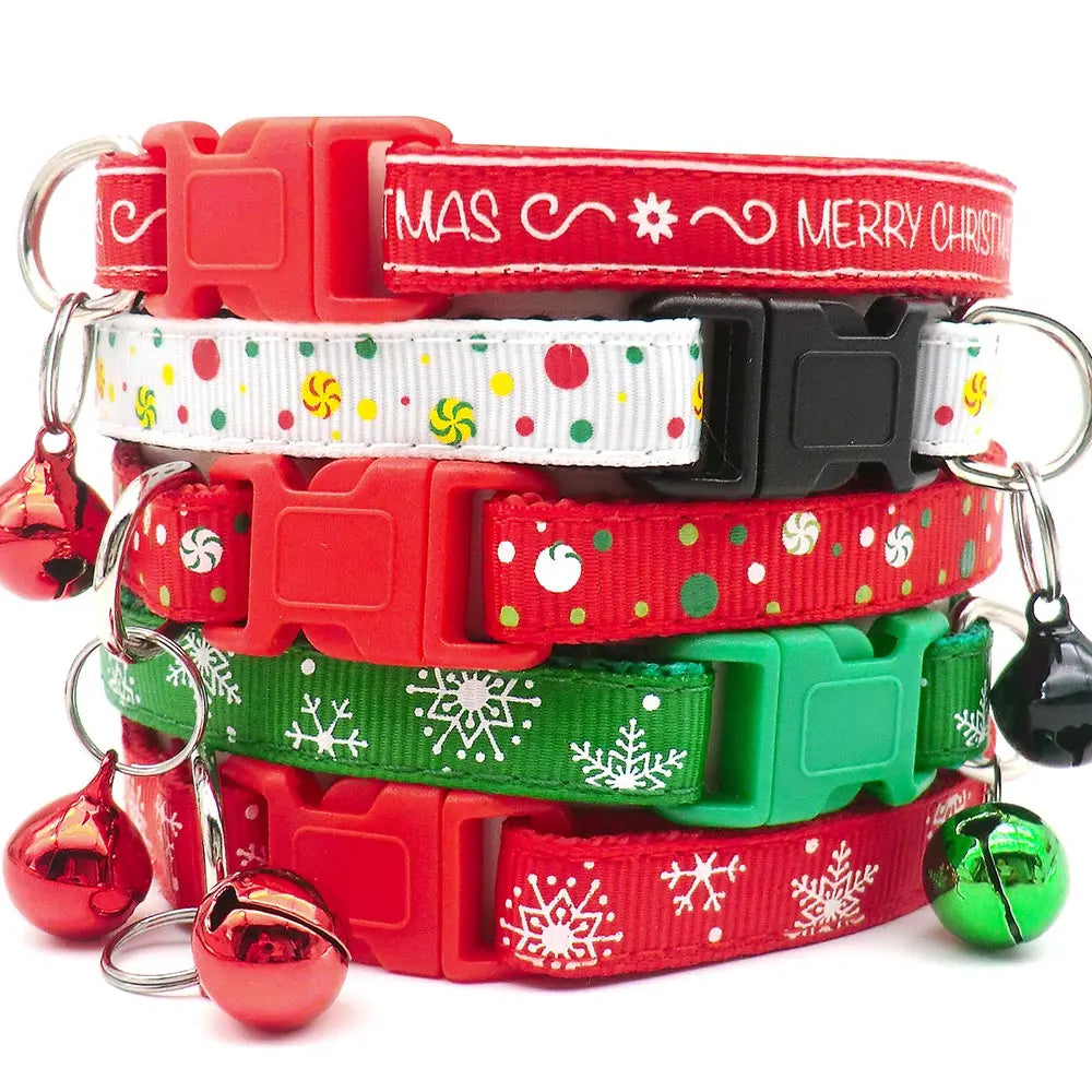 Adjustable Pet Christmas Collars Cats & Dogs Knitted Animal Accessories
