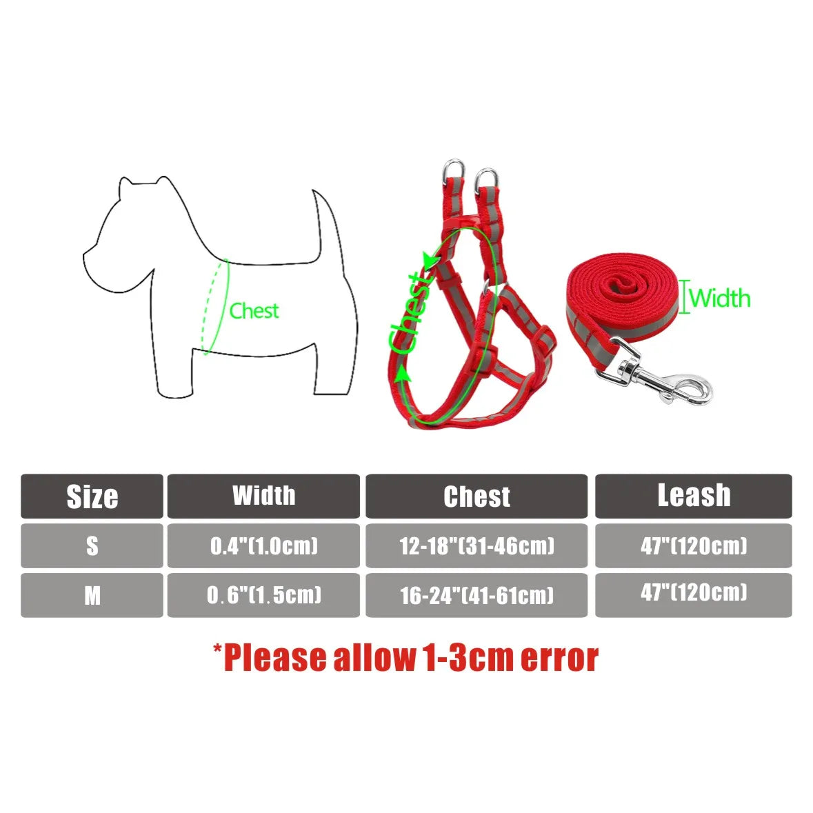 Reflective Nylon Dog Harness and Leash Set - MyPetDollar.com