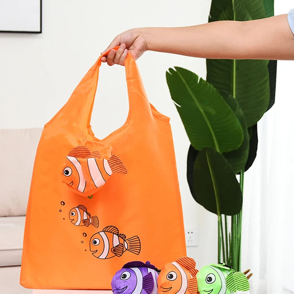 Foldable Cartoon Shopping Bag – 14 Colors