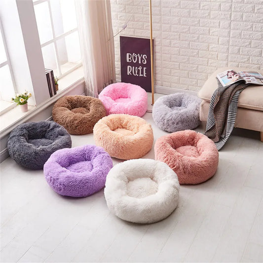 Size 0-100cm Warm Fleece Dog Bed Round Pet - MyPetDollar.com