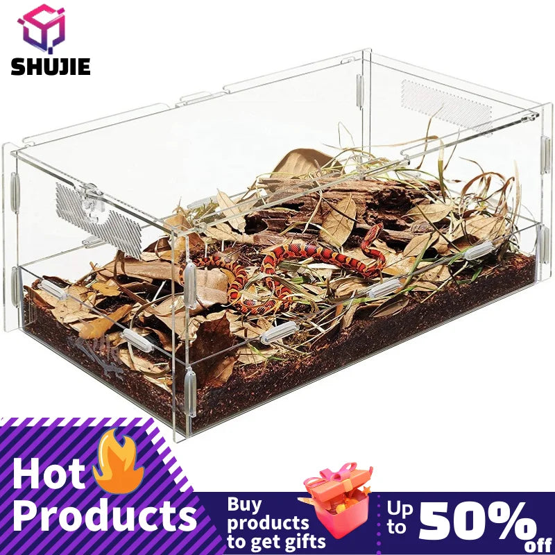 Acrylic Reptile Container Magnetic Acrylic - MyPetDollar.com