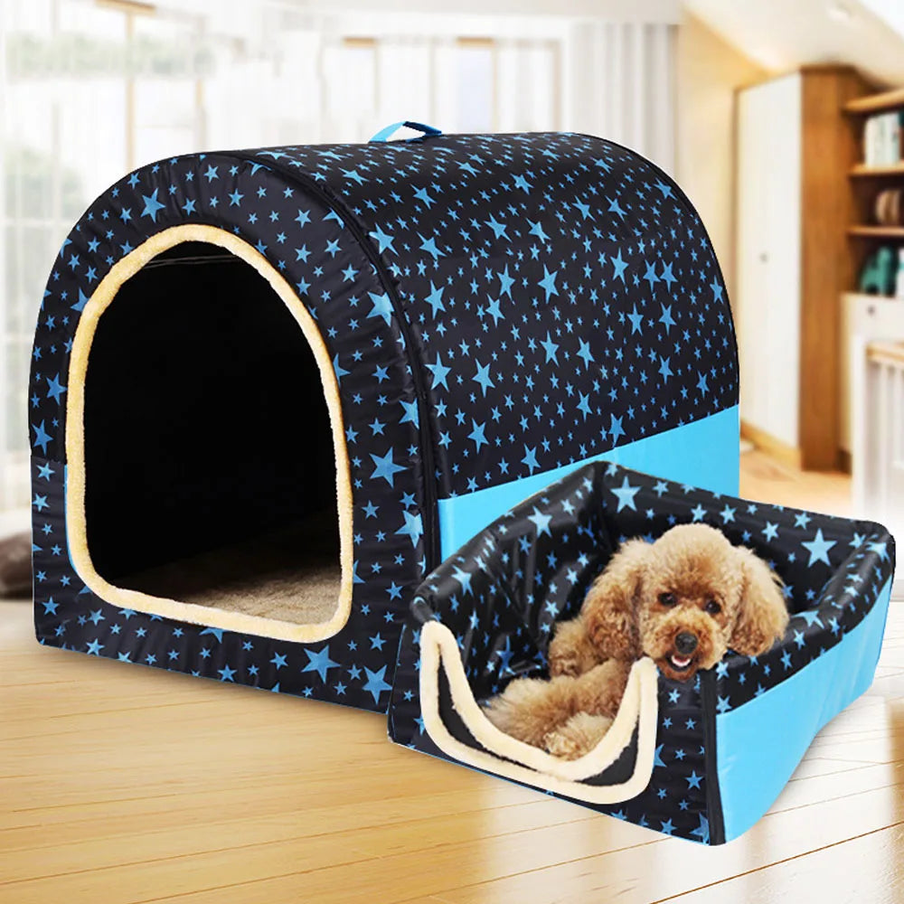 New Warm Dog House Comfortable Print Stars - MyPetDollar.com